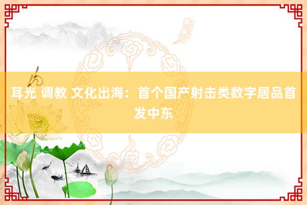 耳光 调教 文化出海：首个国产射击类数字居品首发中东