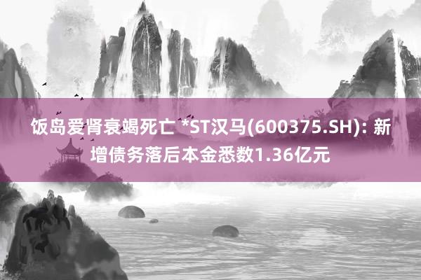 饭岛爱肾衰竭死亡 *ST汉马(600375.SH): 新增债务落后本金悉数1.36亿元