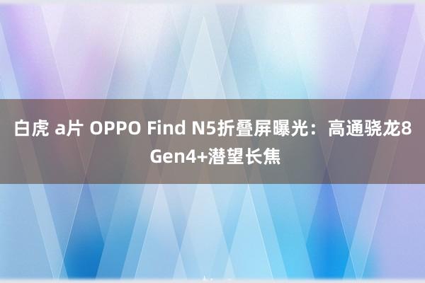 白虎 a片 OPPO Find N5折叠屏曝光：高通骁龙8 Gen4+潜望长焦