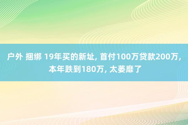 户外 捆绑 19年买的新址， 首付100万贷款200万， 本年跌到180万， 太萎靡了