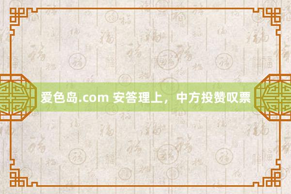 爱色岛.com 安答理上，中方投赞叹票