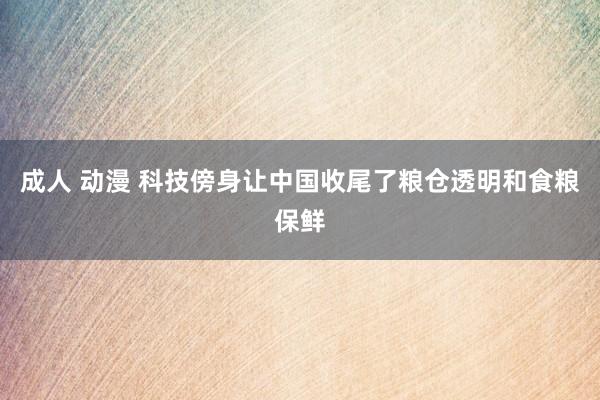 成人 动漫 科技傍身让中国收尾了粮仓透明和食粮保鲜