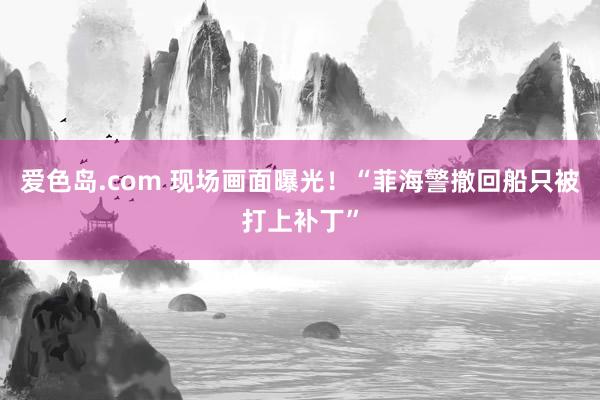 爱色岛.com 现场画面曝光！“菲海警撤回船只被打上补丁”