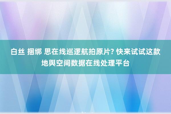 白丝 捆绑 思在线巡逻航拍原片? 快来试试这款地舆空间数据在线处理平台