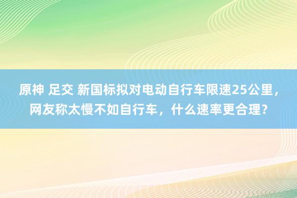 原神 足交 新国标拟对电动自行车限速25公里，网友称太慢不如自行车，什么速率更合理？