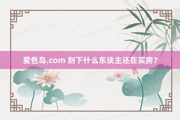 爱色岛.com 刻下什么东谈主还在买房？