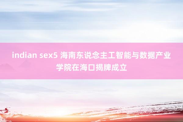 indian sex5 海南东说念主工智能与数据产业学院在海口揭牌成立