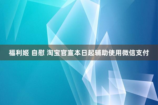 福利姬 自慰 淘宝官宣本日起辅助使用微信支付