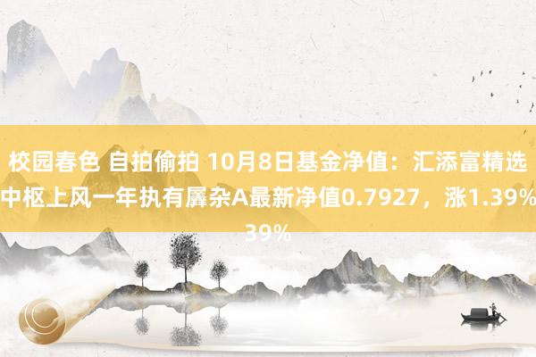 校园春色 自拍偷拍 10月8日基金净值：汇添富精选中枢上风一年执有羼杂A最新净值0.7927，涨1.39%