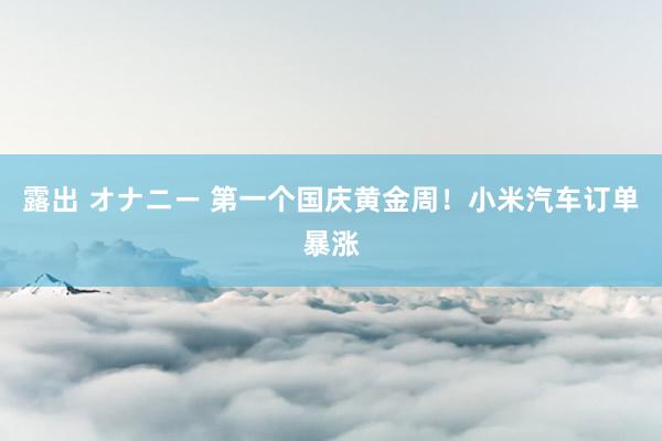 露出 オナニー 第一个国庆黄金周！小米汽车订单暴涨