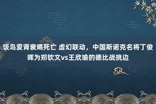 饭岛爱肾衰竭死亡 虚幻联动，中国斯诺克名将丁俊晖为郑钦文vs王欣瑜的德比战挑边