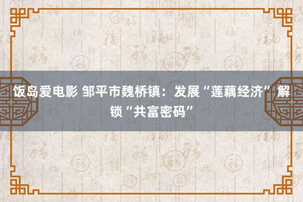 饭岛爱电影 邹平市魏桥镇：发展“莲藕经济” 解锁“共富密码”