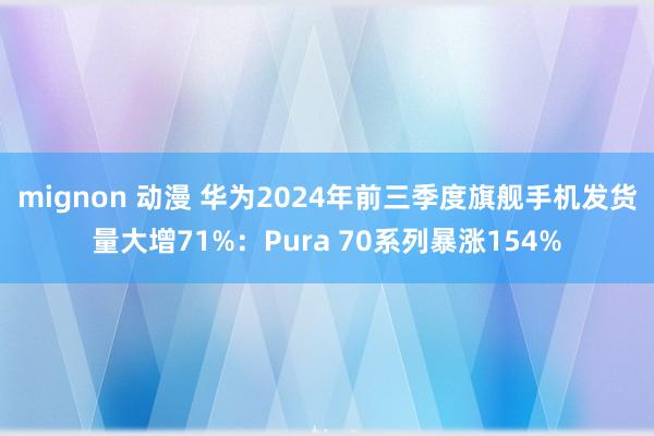 mignon 动漫 华为2024年前三季度旗舰手机发货量大增71%：Pura 70系列暴涨154%