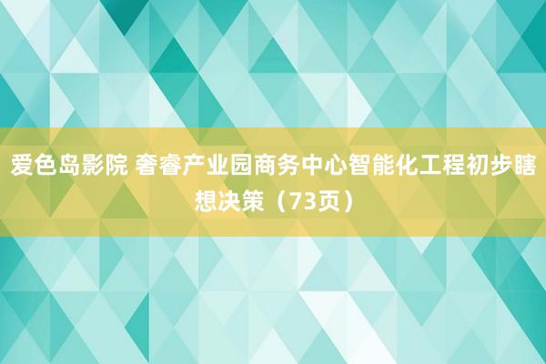 爱色岛影院 奢睿产业园商务中心智能化工程初步瞎想决策（73页）