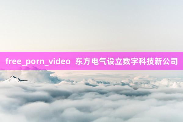 free_porn_video  东方电气设立数字科技新公司