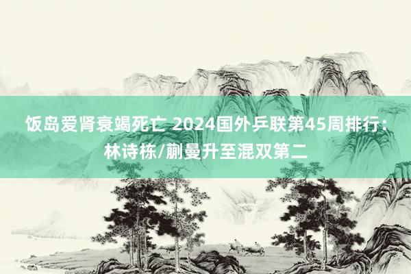 饭岛爱肾衰竭死亡 2024国外乒联第45周排行：林诗栋/蒯曼升至混双第二