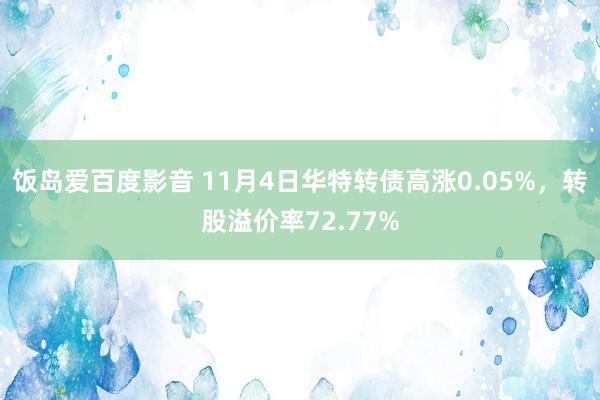 饭岛爱百度影音 11月4日华特转债高涨0.05%，转股溢价率72.77%