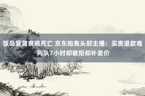 饭岛爱肾衰竭死亡 京东炮轰头部主播：买贵退款难 列队7小时却被拒却补差价