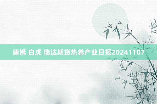 唐嫣 白虎 瑞达期货热卷产业日报20241107