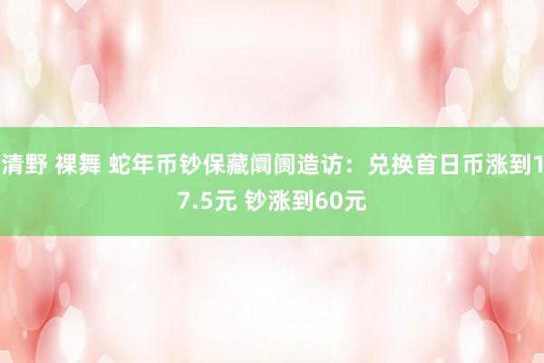 清野 裸舞 蛇年币钞保藏阛阓造访：兑换首日币涨到17.5元 钞涨到60元