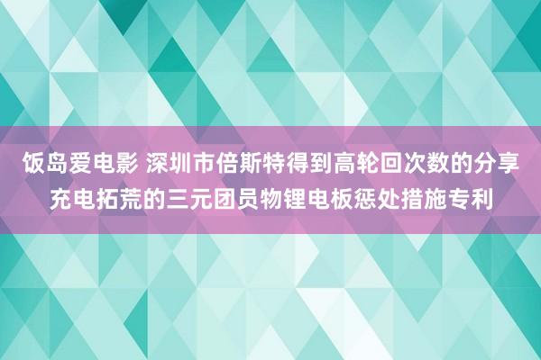 饭岛爱电影 深圳市倍斯特得到高轮回次数的分享充电拓荒的三元团员物锂电板惩处措施专利