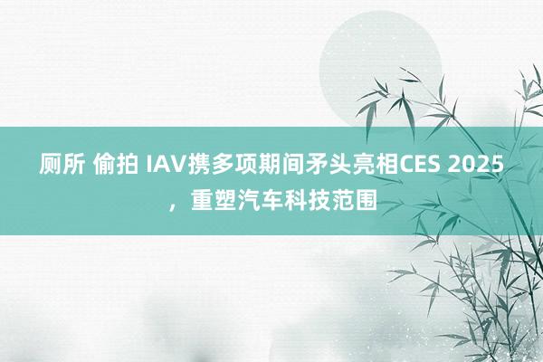 厕所 偷拍 IAV携多项期间矛头亮相CES 2025，重塑汽车科技范围