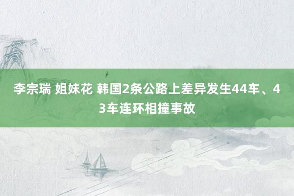 李宗瑞 姐妹花 韩国2条公路上差异发生44车、43车连环相撞事故